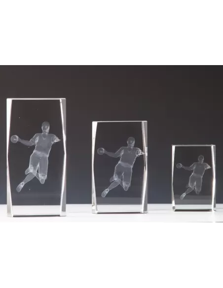 Stiklinė 3D rankinio statulėlė - Prizai.lt