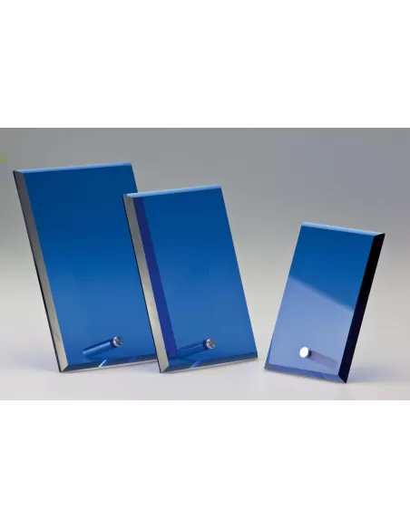 Blue glass trophy - Prizai.lt