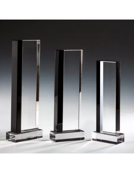 Glass trophy with black glass side - Prizai.lt