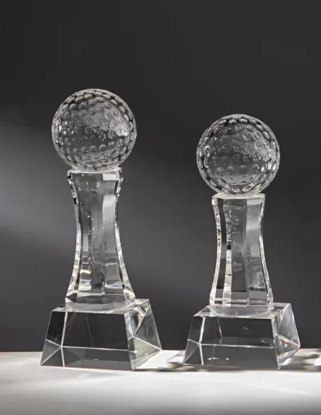 Glass trophy with golf ball - Prizai.lt