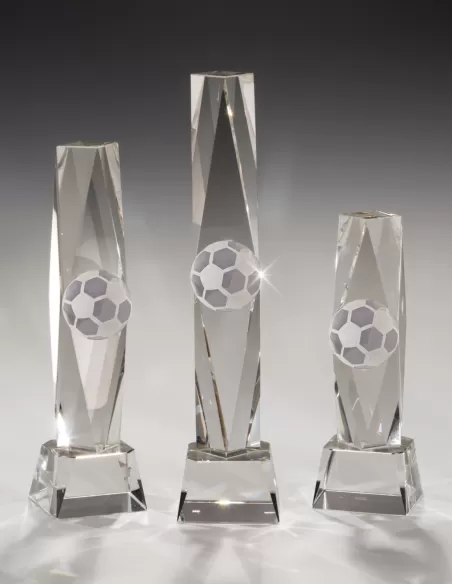 Glass award with Football ball - Prizai.lt