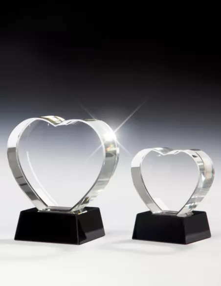 Crystal glass heart figurine - Prizai.lt