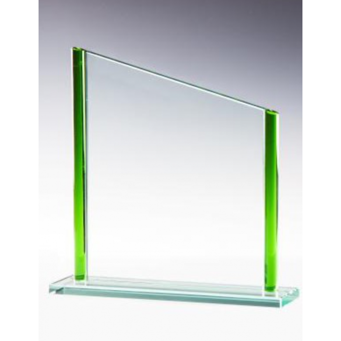 Stiklinis apdovanojimas su žaliais šonais