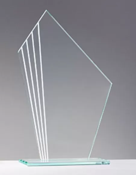 Glass trophy with mirror stripes - Prizai.lt