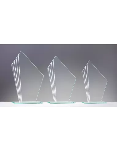 Glass trophy with mirror stripes - Prizai.lt