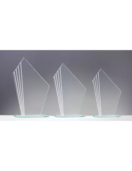 Glass trophy with mirror stripes - Prizai.lt
