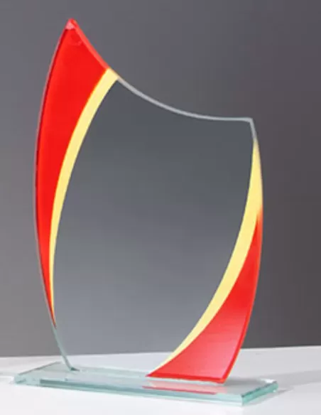 copy of Glass trophy with blue and yellow motif - Prizai.lt