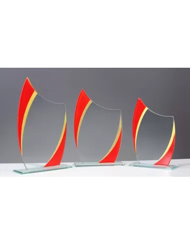 copy of Glass trophy with blue and yellow motif - Prizai.lt