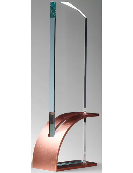Glass award with a metal stove - Prizai.lt