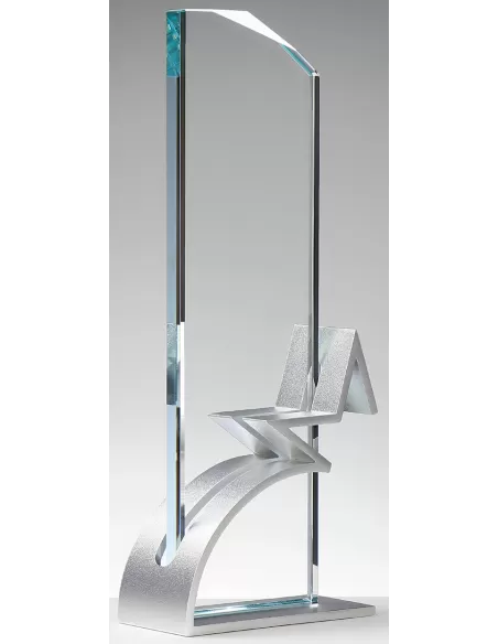 Glass Award with Metal Star - Prizai.lt