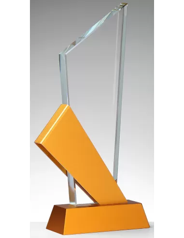 Glass award with metal - Prizai.lt