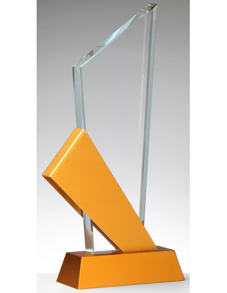 Glass award with metal - Prizai.lt