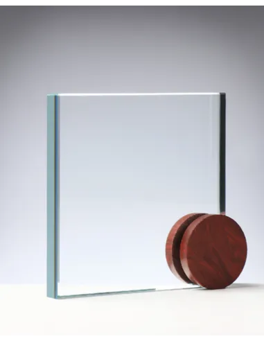 Glass award with wooden accent - Prizai.lt