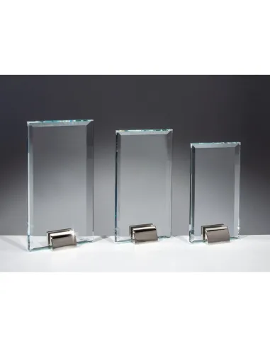 Glass award with a metal stand - Prizai.lt