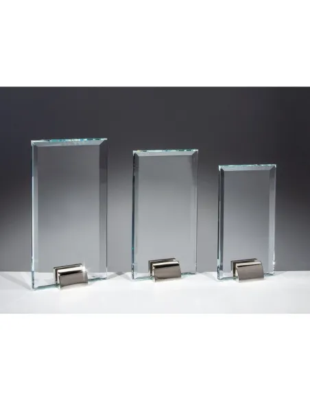 Glass award with a metal stand - Prizai.lt