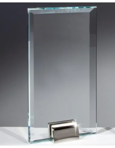 Glass award with a metal stand - Prizai.lt