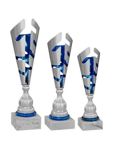 Award trophy with a blue inside - Prizai.lt