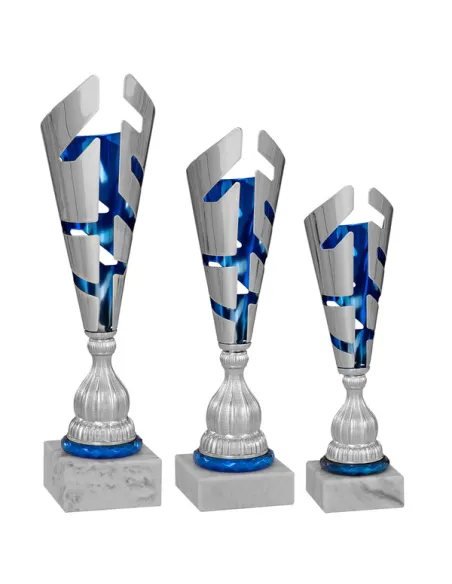 Award trophy with a blue inside - Prizai.lt