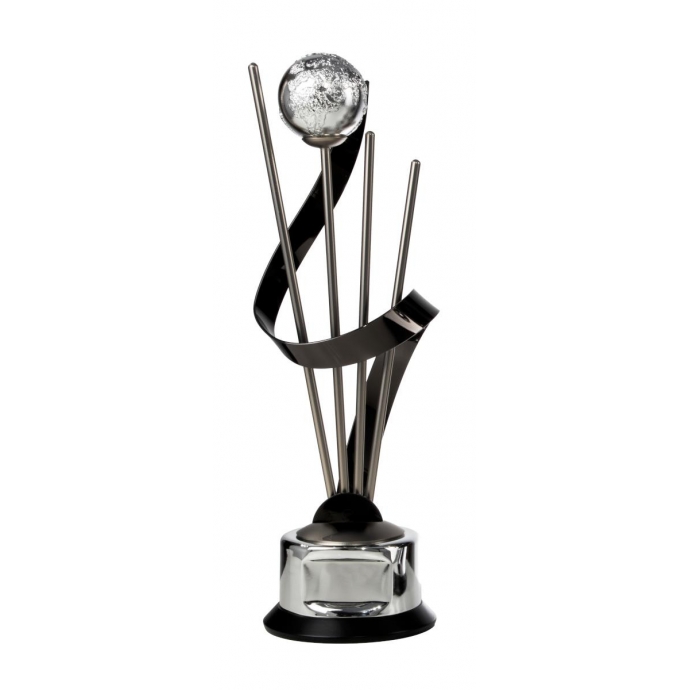 Luxury metal trophy with globe