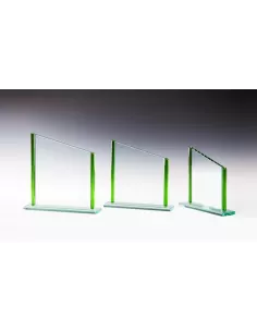 Glass award with green sides - Prizai.lt 2