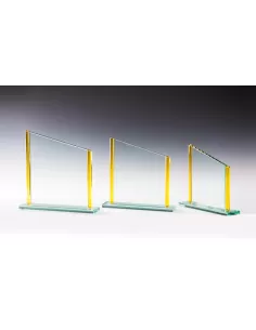 Glass award with yellow sides - Prizai.lt 2